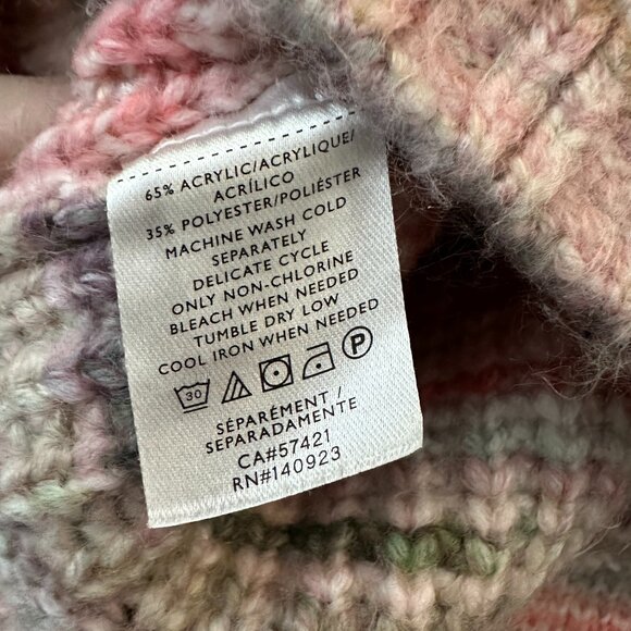 Loft Oversized Soft Fuzzy Crew Neck Sweater Pink Women's SMALL Boxy - Picture 5 of 5